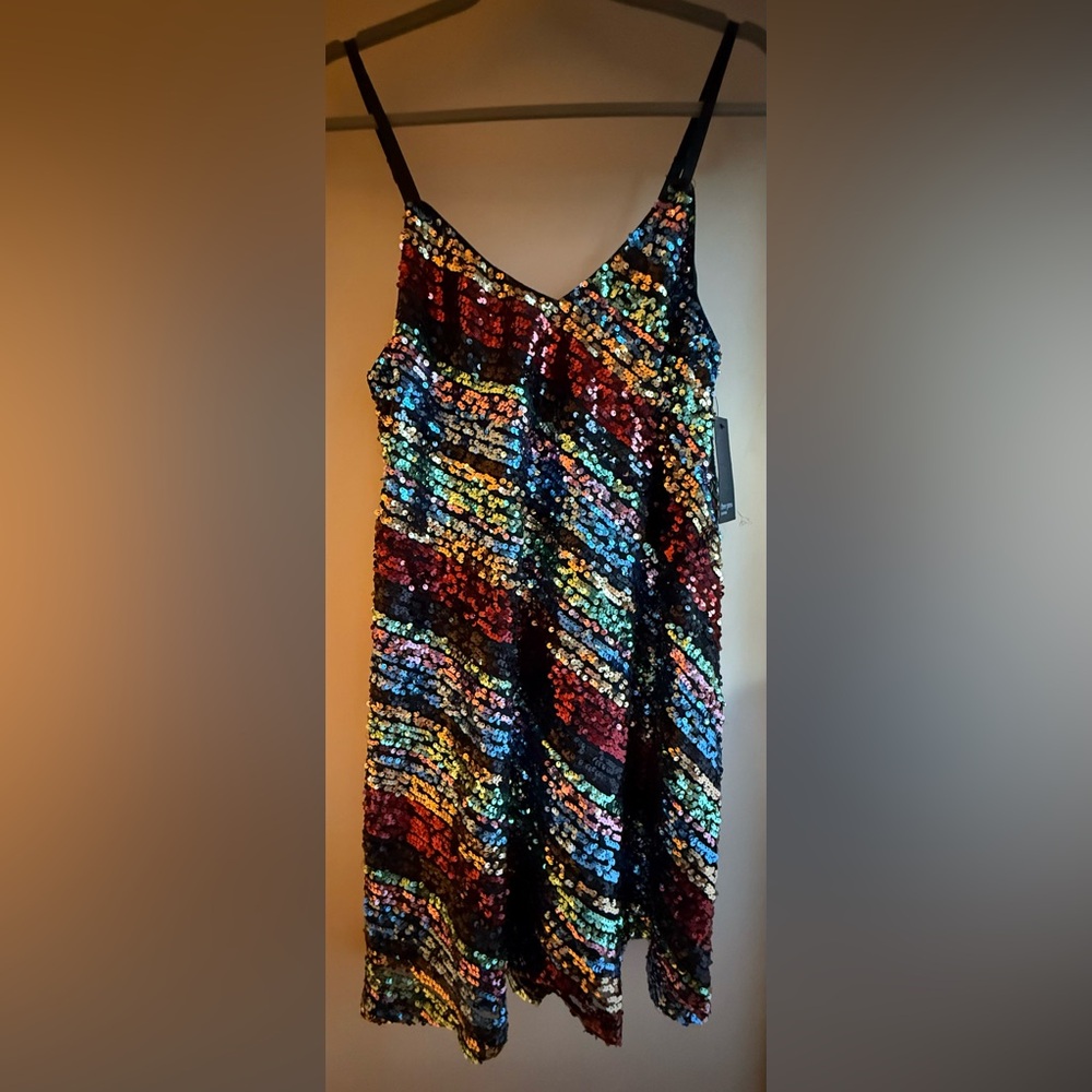 Festival Fashion 🪩 Free Press Rainbow Sequin Mini Dress